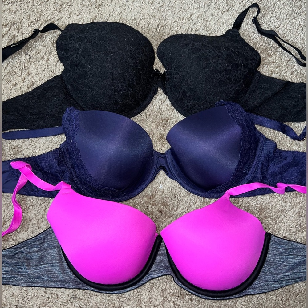 36C Bras LIGHTLY WORN- VS/PINK/SAVAGEXFENTY (3-pack)